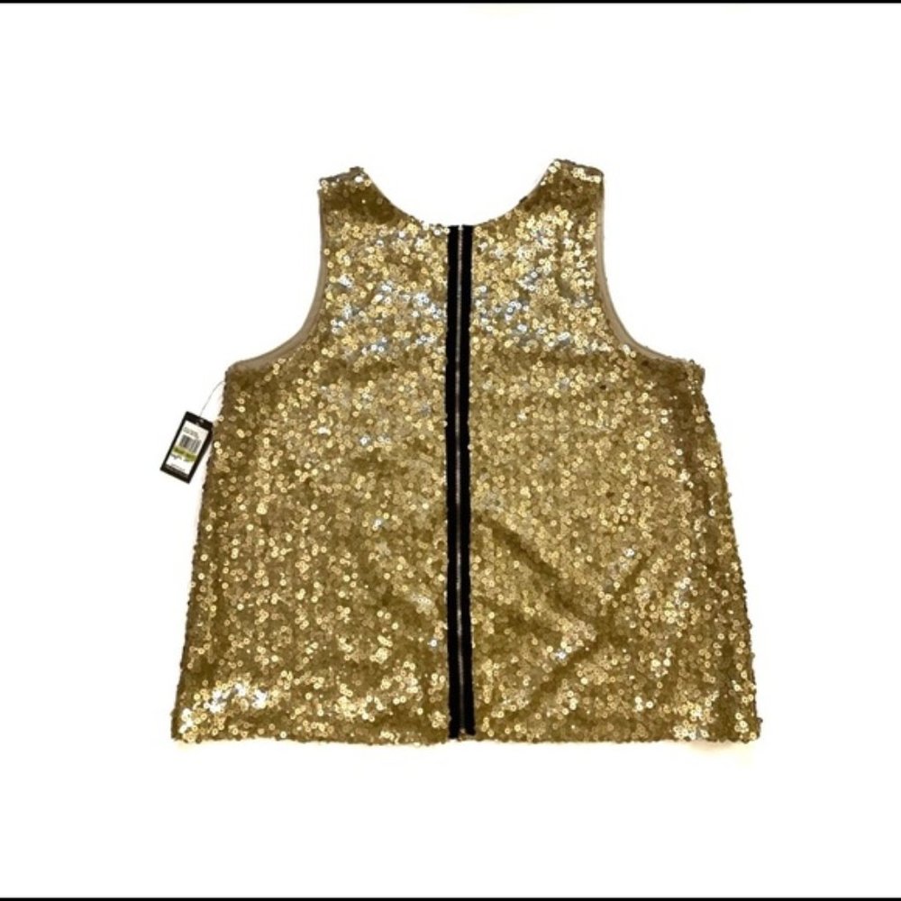 NWT Vince Camuto Gold Sequin Tank Top Blouse - Picture 5 of 5
